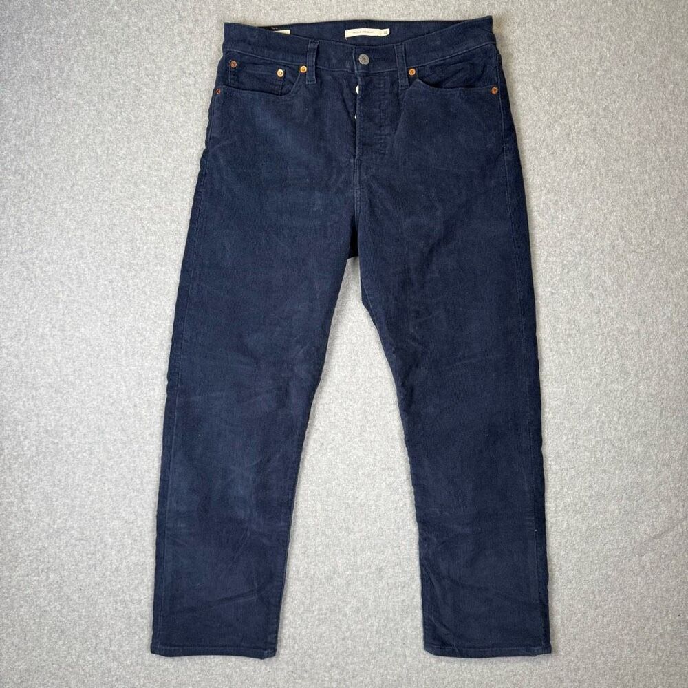 Levis Womens Size 30 Wedgie Straight Button Fly Corduroy Pants Blue 5 Pocket